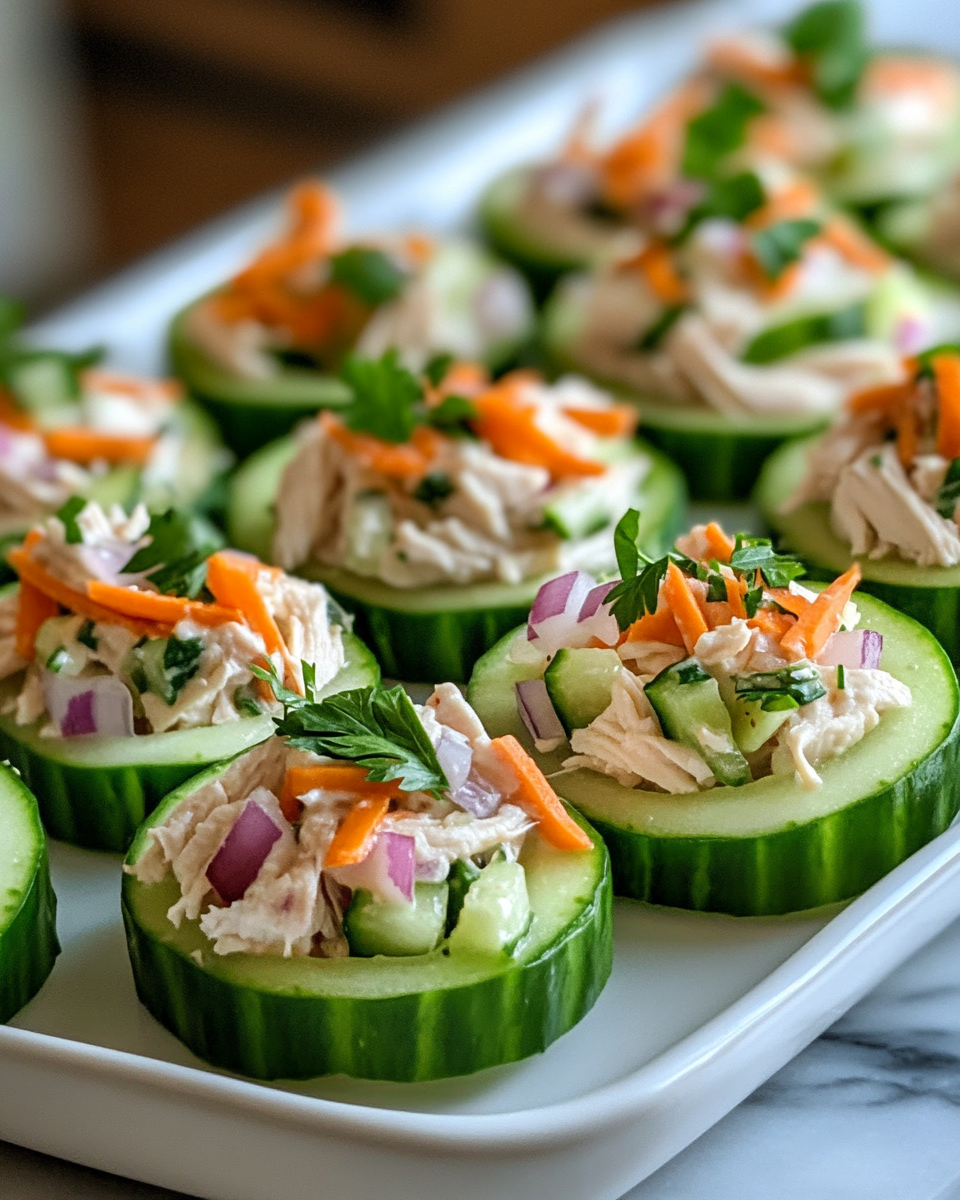 Irresistible Crunchy Chicken Salad Cucumber Roll Ups Light Lunch Magic