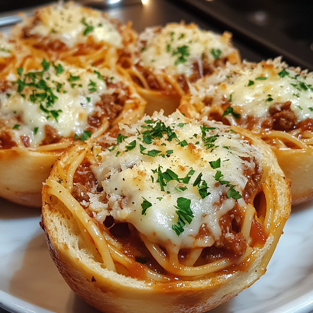 Mouthwatering Easy Spaghetti Garlic Bread Bowls Melty Cheesy Bliss