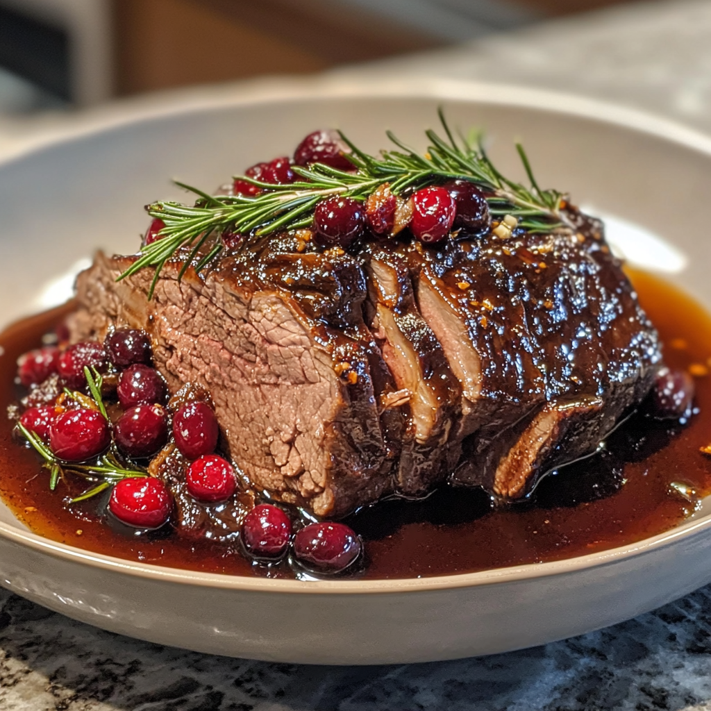 Mouthwatering Slow Braised Beef Roast with Cranberry Balsamic Glaze Tender Juicy Magic
